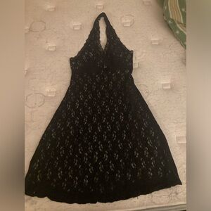 Jodi Kristopher Black A-line Halter Dress